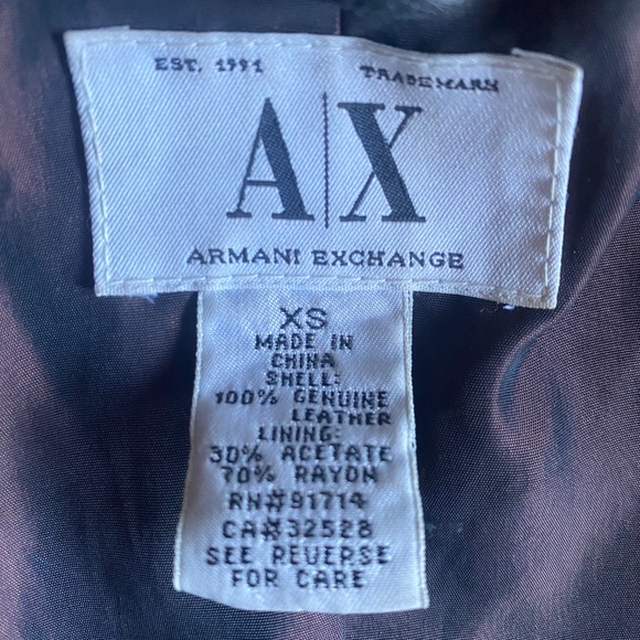 Vintage Y2K Armani Exchange black leather belted coat. Size XS - Picture 11 of 14